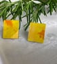Limoncello, Stainless Steel Post Earrings.