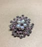 Sparkling Lilac Crystal, Faux seed pearl, Fresh Water Pearl Vintage Brooch