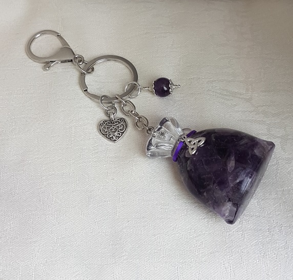 Gorgeous Amethyst Lucky Bag Key Ring - Bag Charm - Key Chain