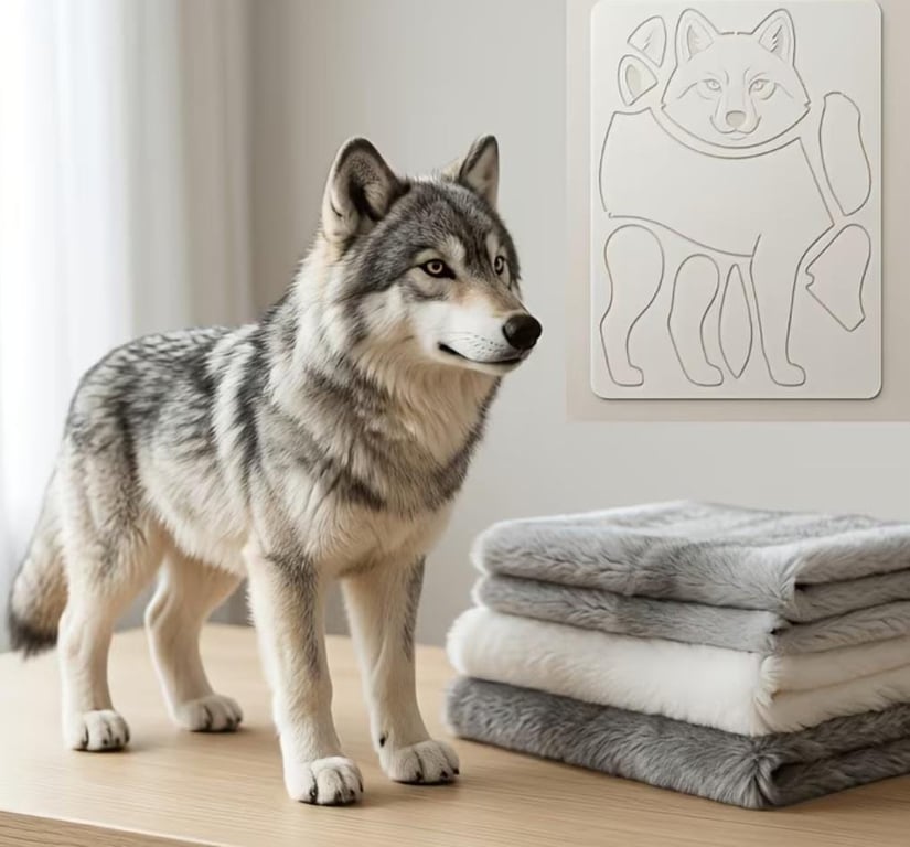 Wolf Thin Acrylic Sewing Template