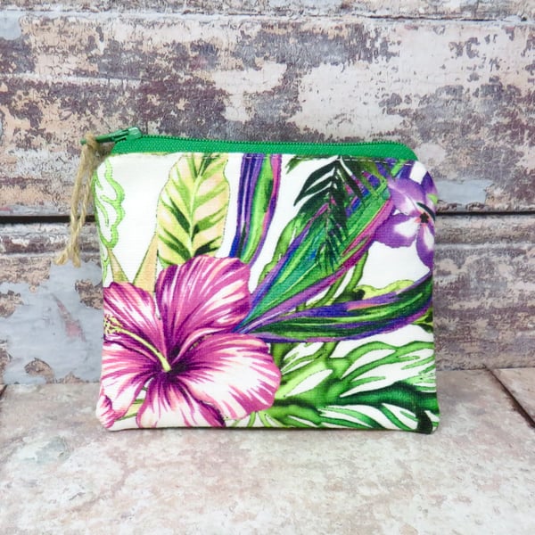 Floral velvet coin purse