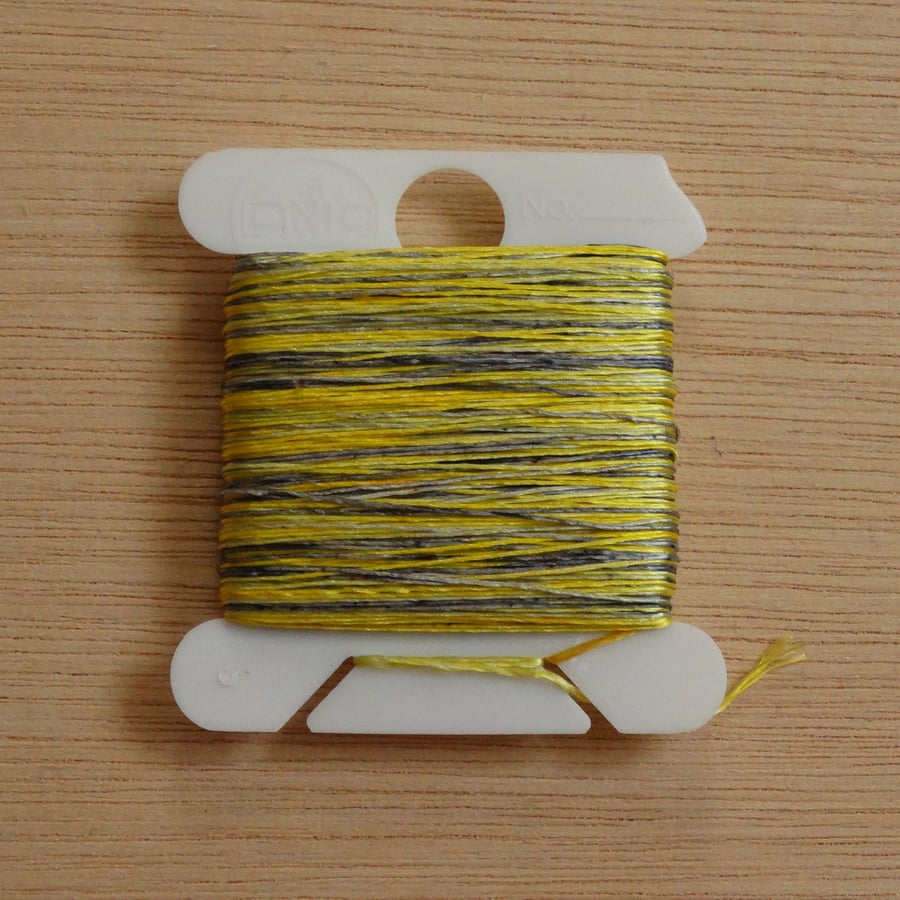 Grey Tonal Yellow - 50m , Hand Dyed Embroidery Silk, Dyed To Order