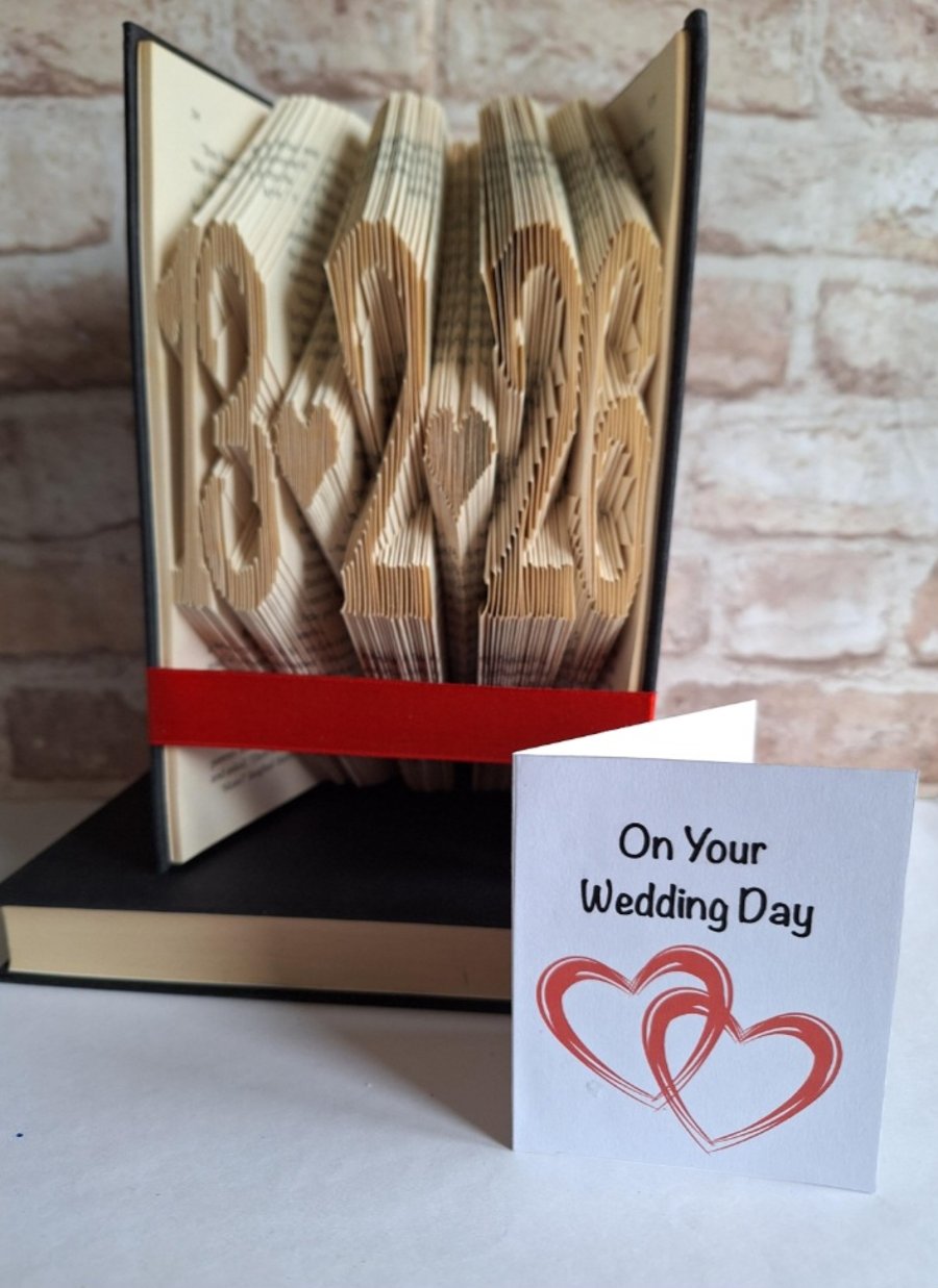 Wedding Date Book Fold, Personalised Wedding Gift
