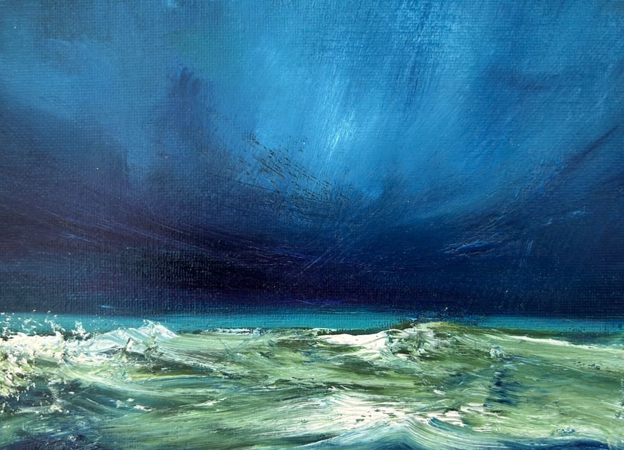 Green Sea Swell - original oil painting 