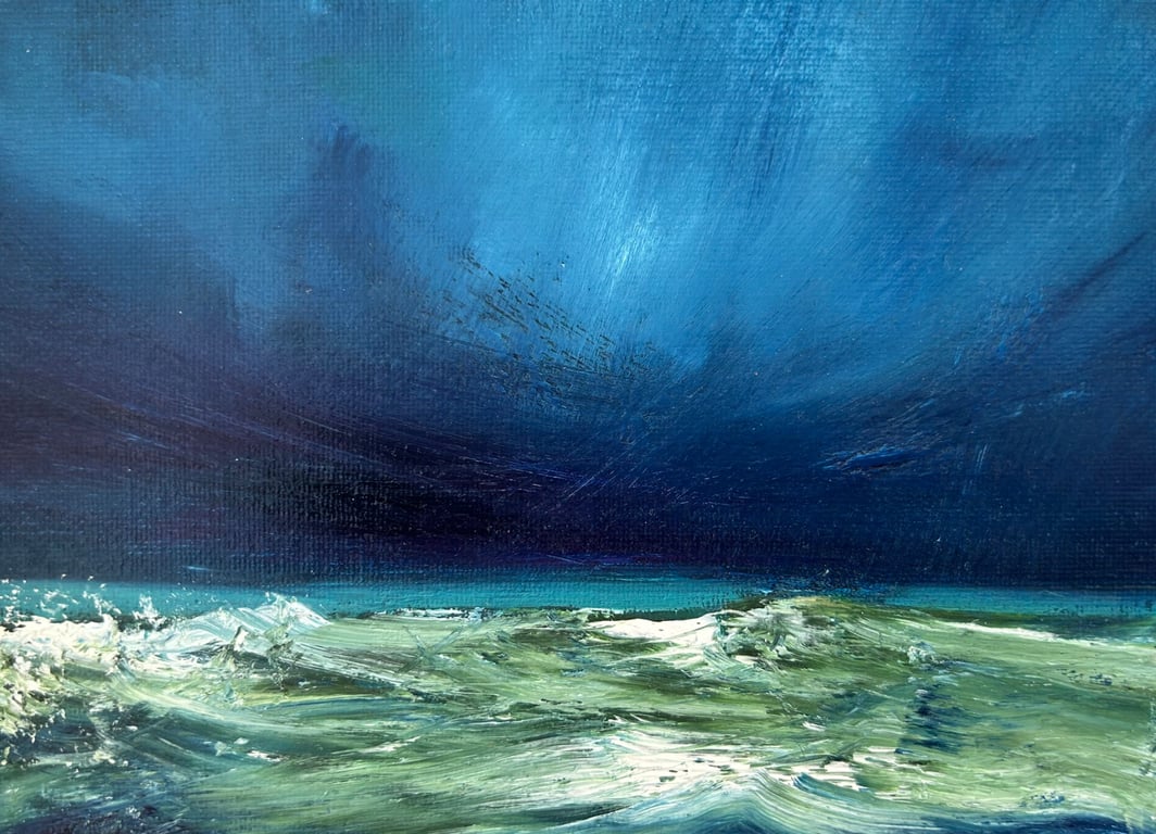 Green Sea Swell - original oil painting 