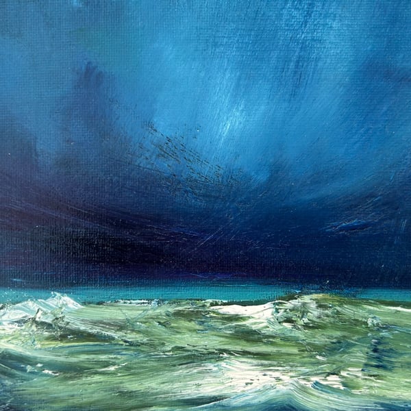 Green Sea Swell - original oil painting 