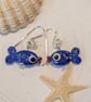 Handmade Murano Glass Fish Earrings on Sterling Silver earwires - Image 1