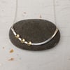 Curved silver bar necklace with brass, modern necklace, brass jewellery
