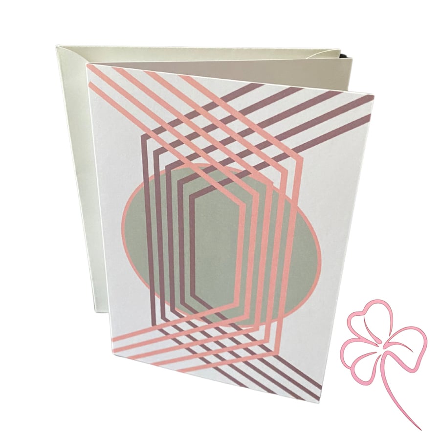 Geometric Lines Pattern Blank Greetings Card