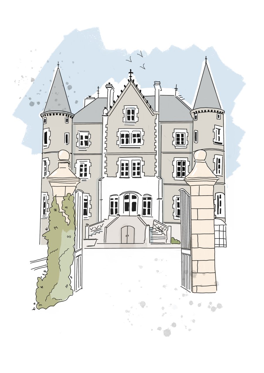 Escape To The Chateau Sketch Print Chateau De La Motte Husson 