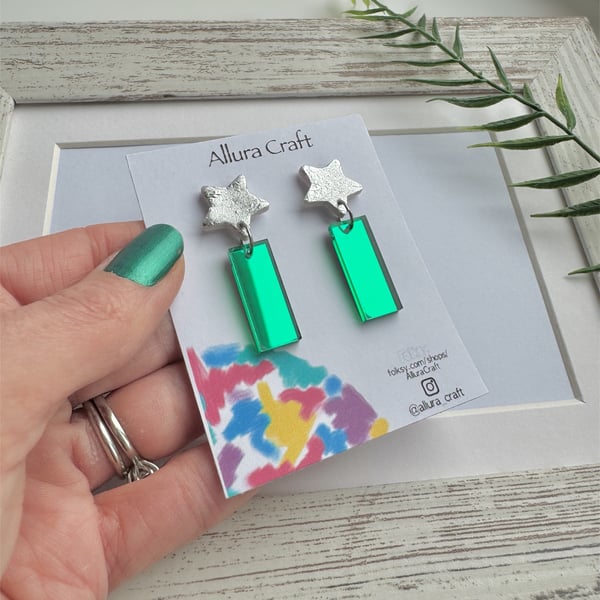 Star Rectangle Earrings