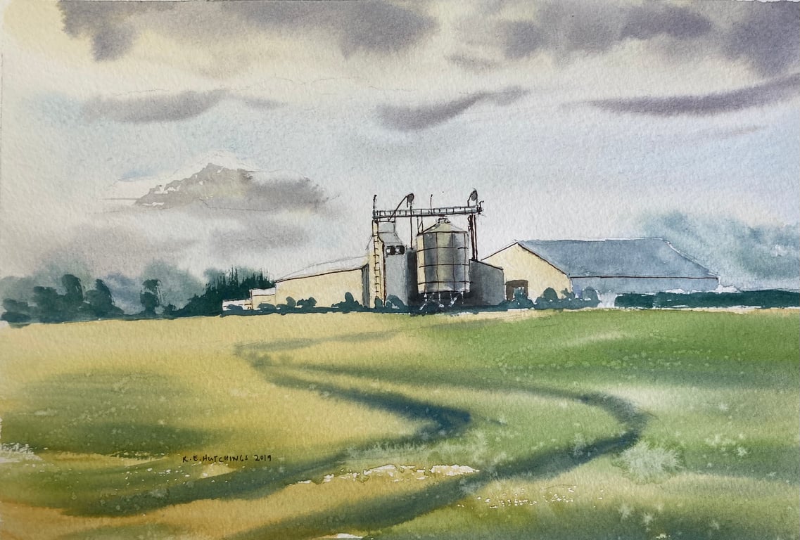 Marseys farm summer evening 2019 (Pure Original Watercolour)