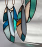 Blue, blue, and teal stained glass feather decoration - choice of 2 sizes - Image 1