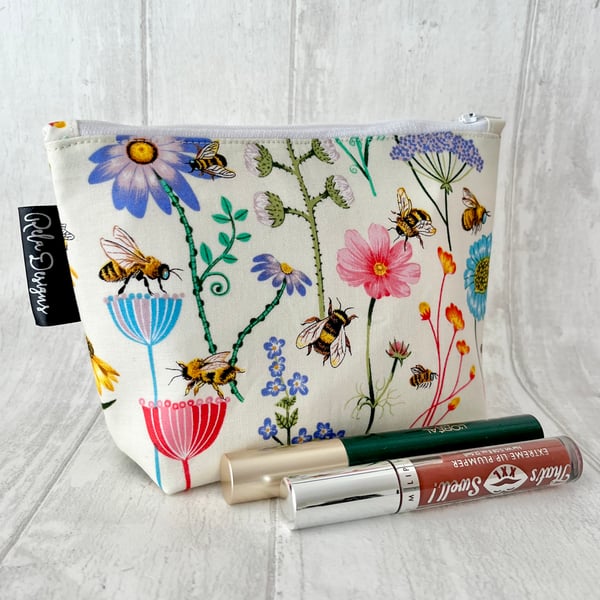 Makeup bag, small, summer flowers