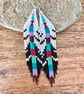 Colourful beadwork feather fringe earrings  - Image 2