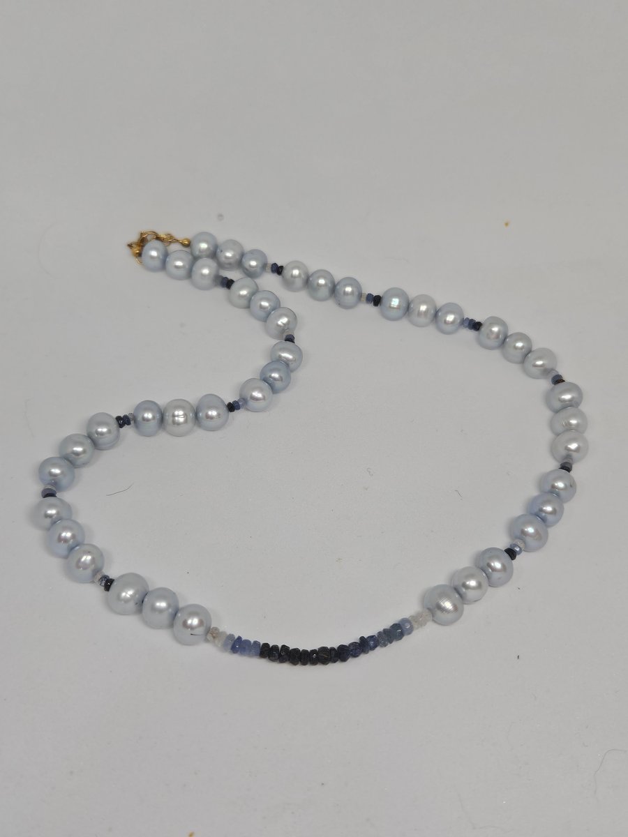 PEARL AND SAPPHIRE NECKLACE, BLUE