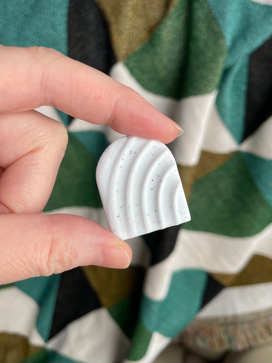 Minimalist magnets, pair of handmade white textured decorative magents
