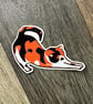 Cat Lino Print Vinyl Sticker - Image 2