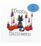 Halloween Cat Cross Stitch Pattern: Candles & Pumpkins (Digital Download) - Image 1