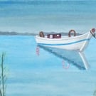 A Peaceful Boat on the Water Acrylic Painting