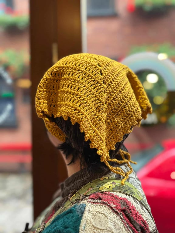 Mustard Crocheted Bandana