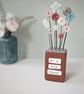 Clay Flower and Button Garden in a Wood Block 'Be a Wild Flower'