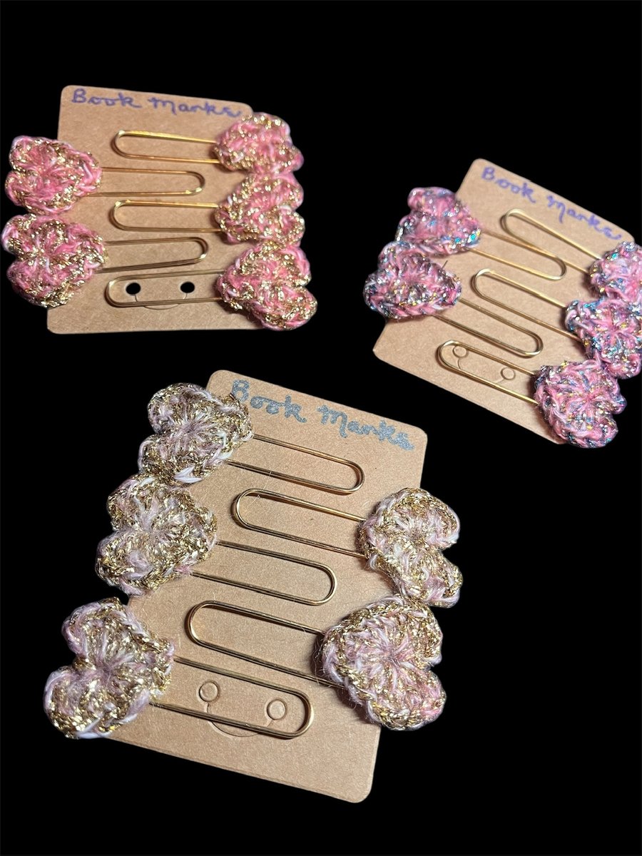 3 sets of Paperclip Bookmark, Bookmark, Heart Bookmark, Book Mark