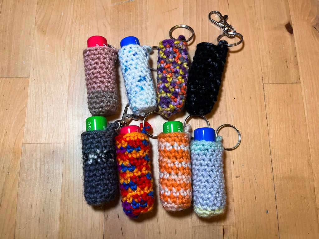 Crochet Lipbalm Holder Keychains
