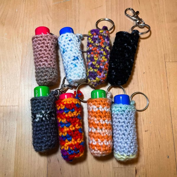 Crochet Lipbalm Holder Keychains