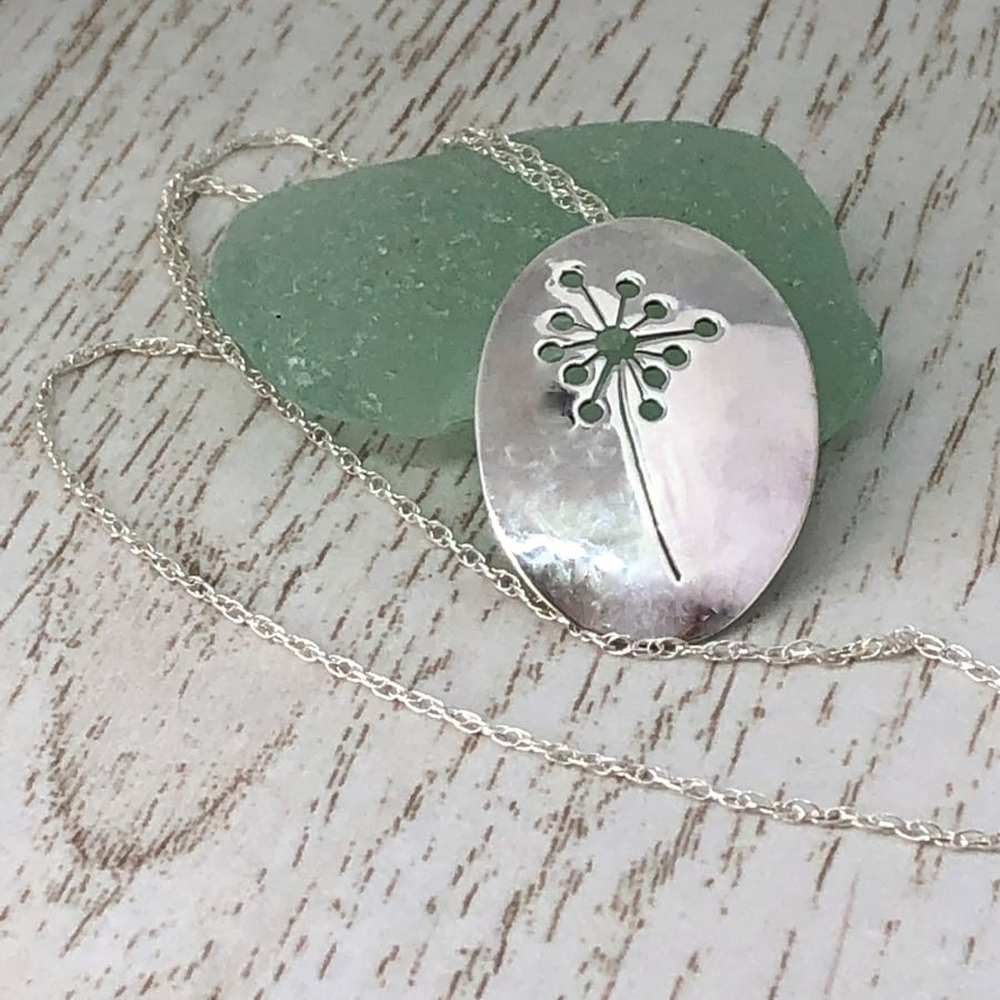 Sterling silver seed head pendant