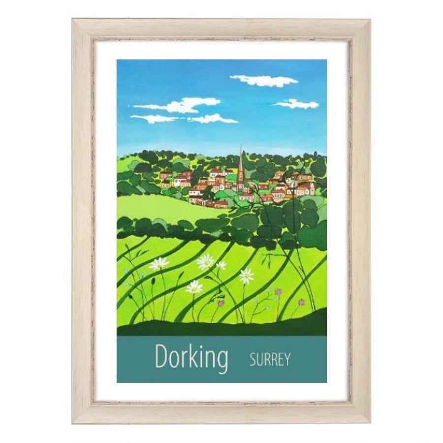 Dorking print white frame