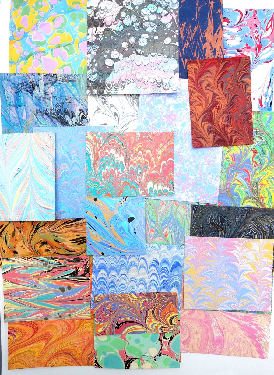 Marbled paper mixed paper pack off cuts 