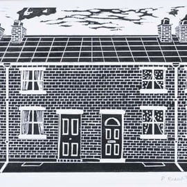 The Terrace - Handmade Lino print - Original.