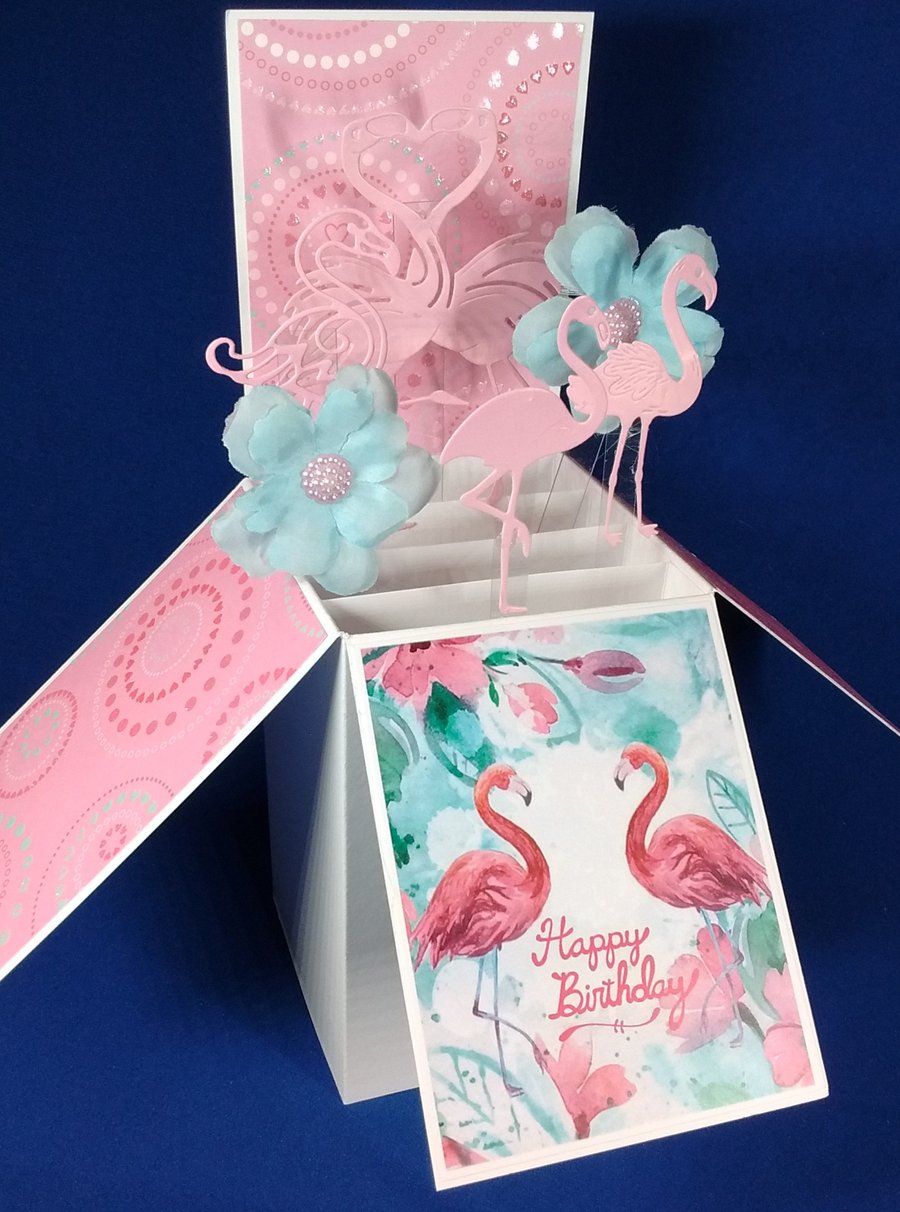 Ladies Birthday Card with Flamingos