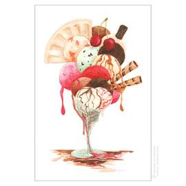 Ice-Cream Sundae Tea Towel