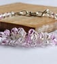 Blossom Drift Pink Cluster Bracelet - Handmade Glass Bead Gift for Her - Image 1
