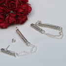 Silver Front and Back Earrings