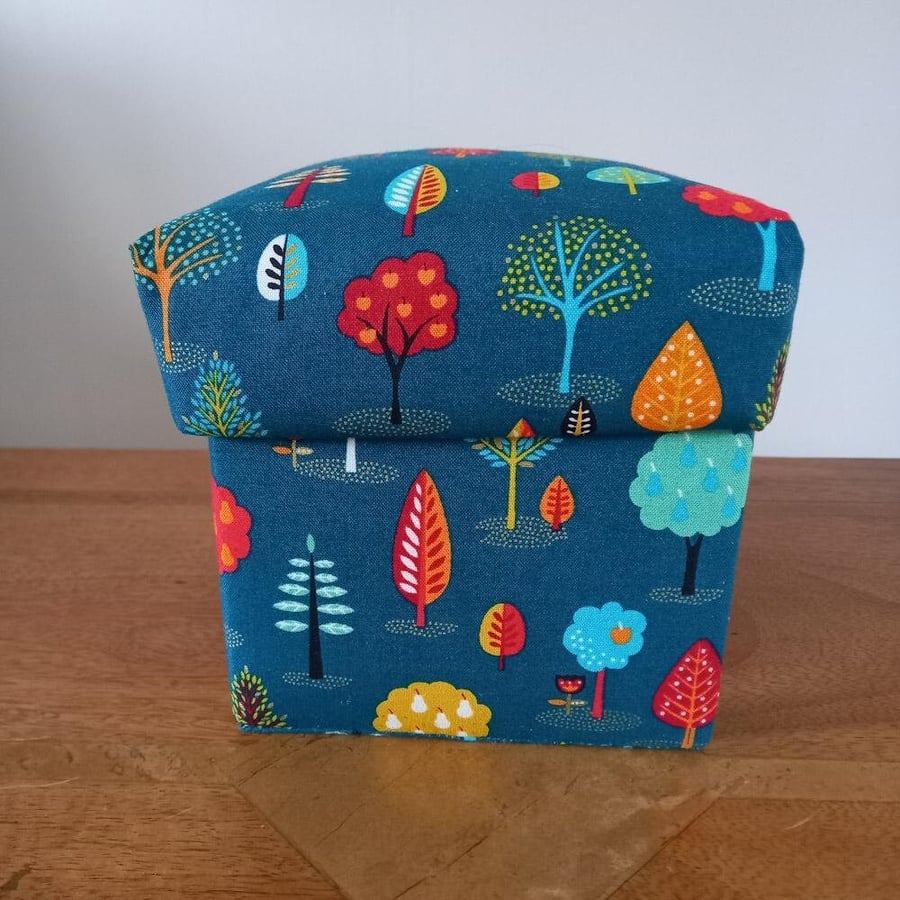 Scandi design fabric covered trinket box