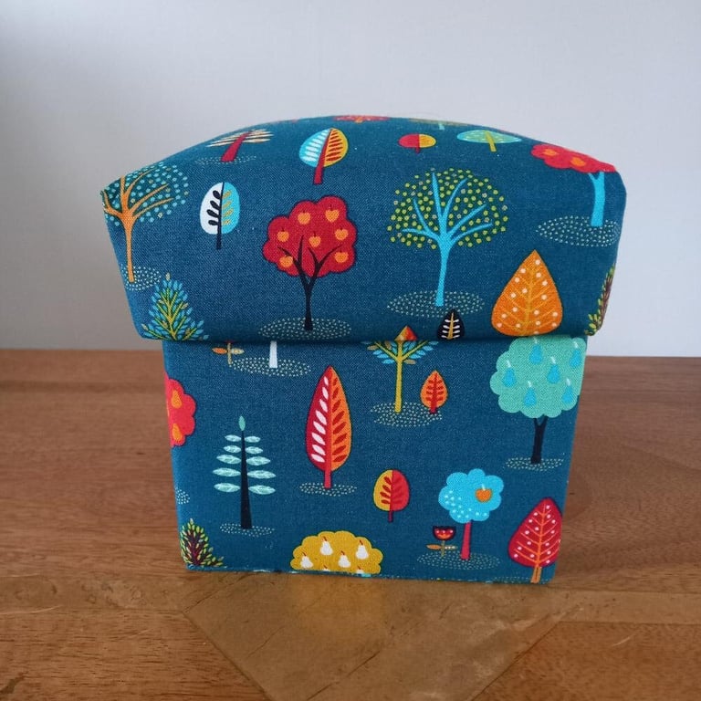 Scandi design fabric covered trinket box