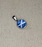 Scotland Flag Pendant - Small Glass Finished Charm - Scottish Flag