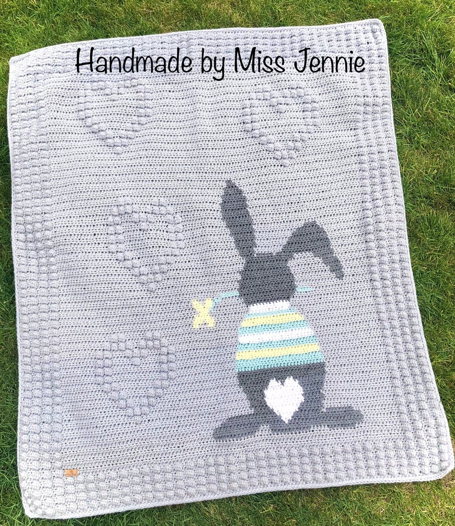 Crochet Baby Blanket Pattern, PDF Pattern, Bunny Blanket pattern