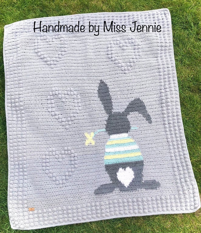 Crochet Baby Blanket Pattern, PDF Pattern, Bunny Blanket pattern