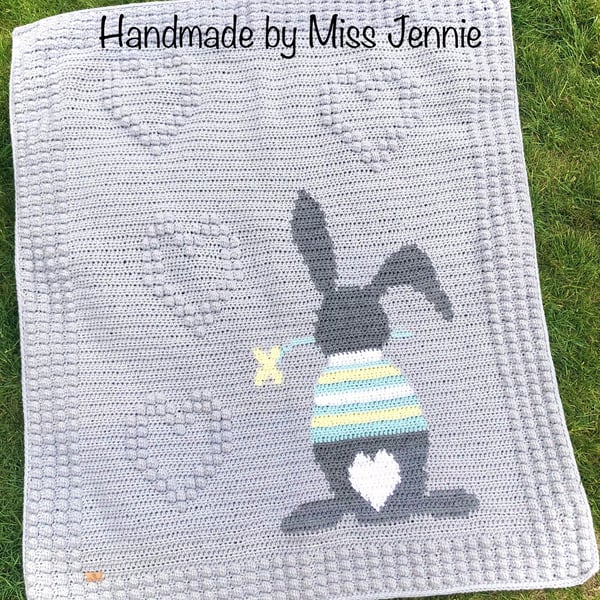 Crochet Baby Blanket Pattern, PDF Pattern, Bunny Blanket pattern