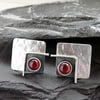 Sterling Silver Studs with Garnet