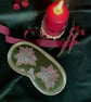 Lotus Flower Sleep Mask, Olive Velvet Eye Mask, Lavender Infused Relaxation Gift - Image 1
