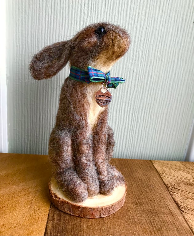 Needle felted Hare ornament 