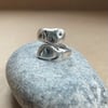 Rocky: Fine silver and cubic zirconia wrap ring