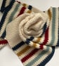 BLANKET , throw . Wool blend . Stripes .Cot , stroller, nursery . - Image 2