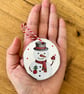 Set of 5 Christmas tree decorations, festive wooden ornaments, baubles or tags - Image 3
