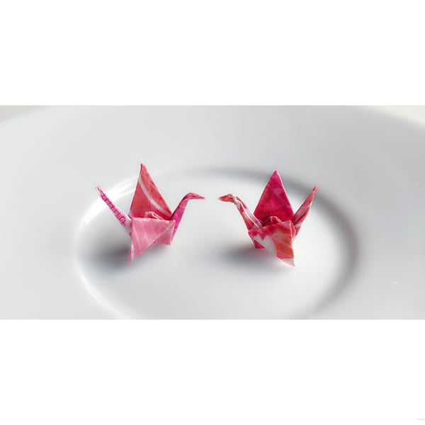 Origami Crane Earrings, Paper Crane Earrings, Tiny Stud Earrings, Paper Bird